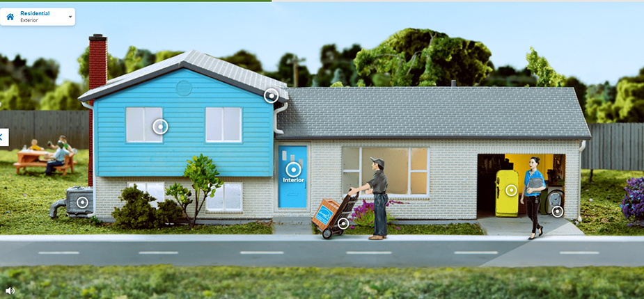 A model of Charles home displaying how Central Air Conditioning has a rebate of up to $500